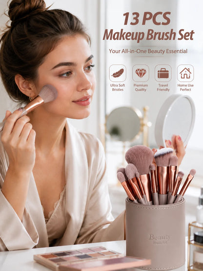 13 grey powder rose gold makeup brush set soft hair eye shadow brush loose powder brush powder blusher brush concealer brush