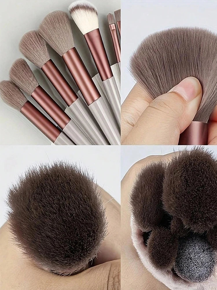 13 grey powder rose gold makeup brush set soft hair eye shadow brush loose powder brush powder blusher brush concealer brush