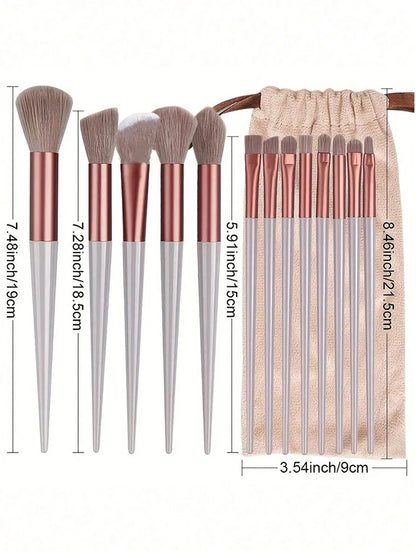 13 grey powder rose gold makeup brush set soft hair eye shadow brush loose powder brush powder blusher brush concealer brush